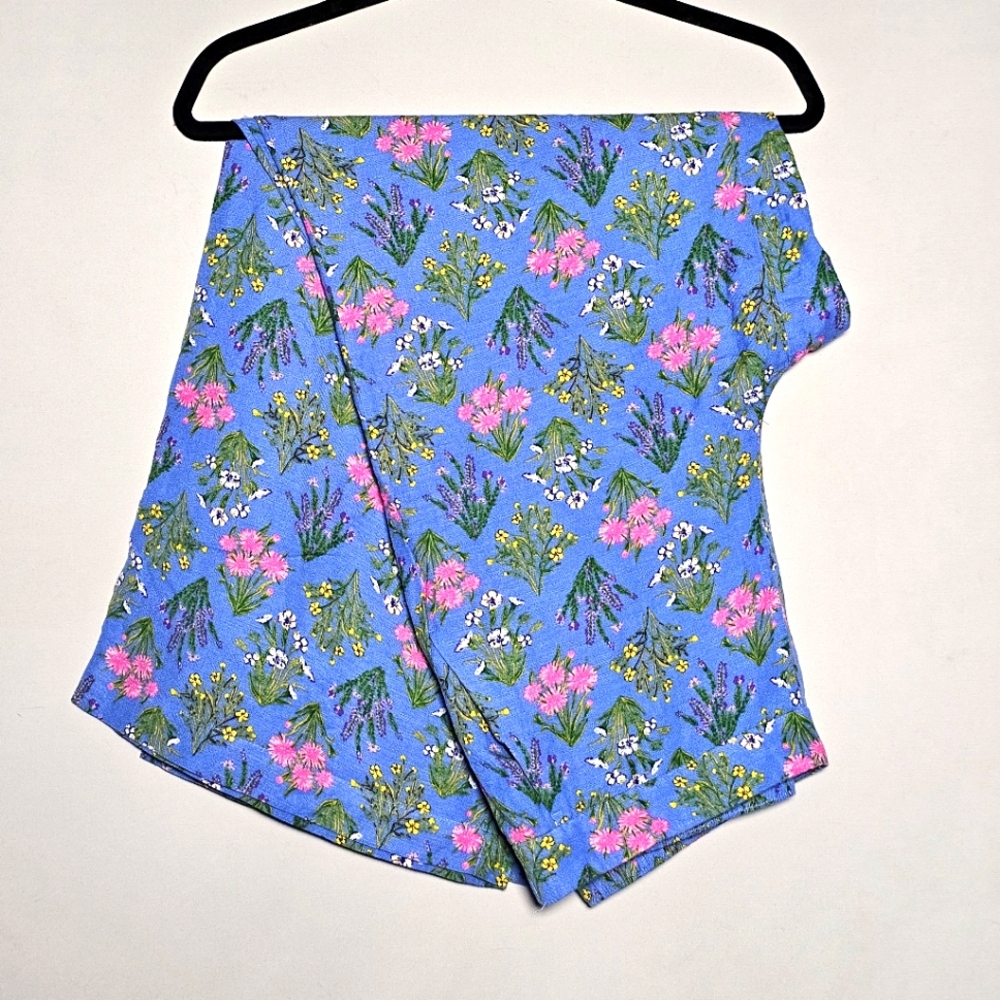 LOFT blue floral wide leg gaucho pants NWT size Medium